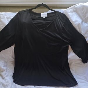 Linea by Louis Dell'Olio Women's Black Long Sleeve Top
